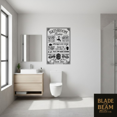 Sticker indoor bathroom rules