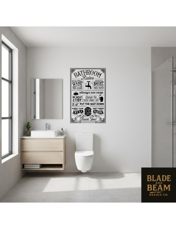 Sticker indoor bathroom rules
