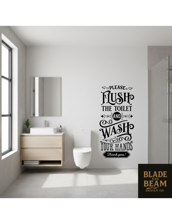 Sticker indoor Please flush the toilet