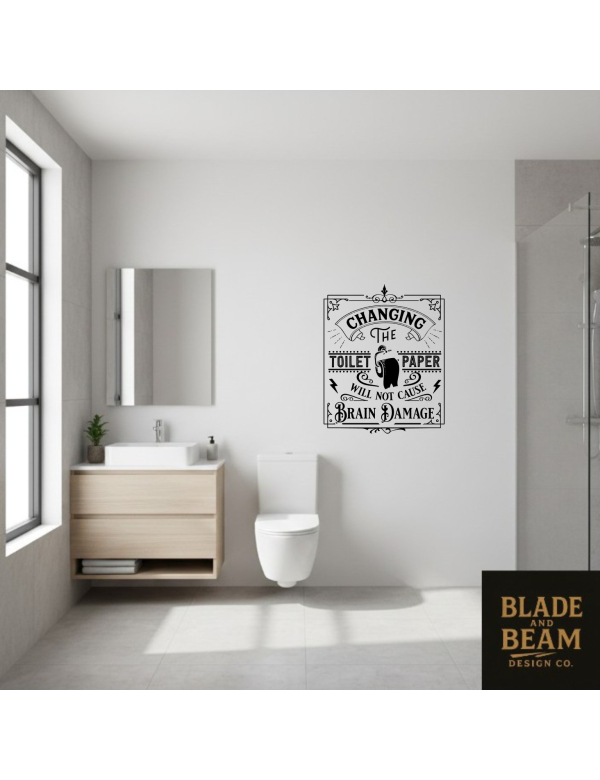 Sticker indoor changing the toilet paper