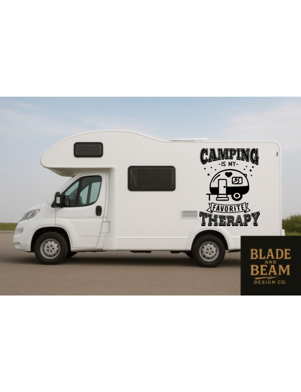 Sticker outdoor Camping is my favorite therapy