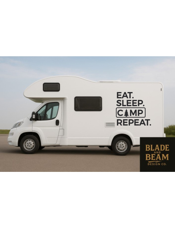 Sticker outdoor Eat sleep camp repeat
