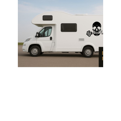 Sticker outdoor Skull and Rose