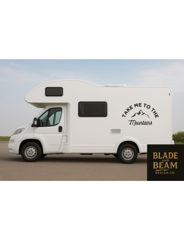 Sticker outdoor Take me to the mountains