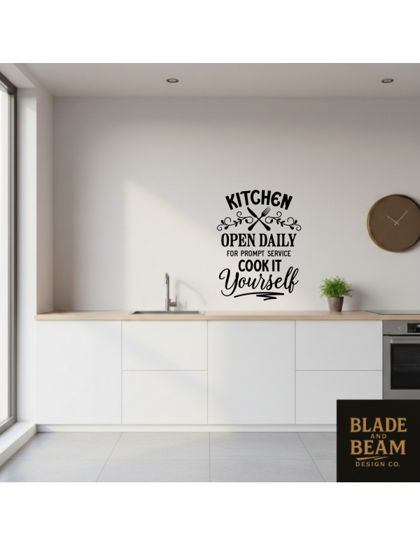 Sticker indoor Kitchen open daily