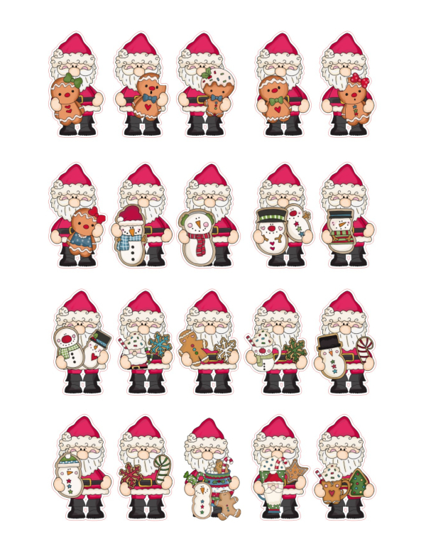 Stickervel Kerstmannen