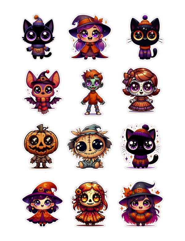 Stickervel Halloweenfiguren