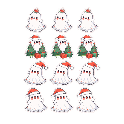 Stickervel Kerstspookjes