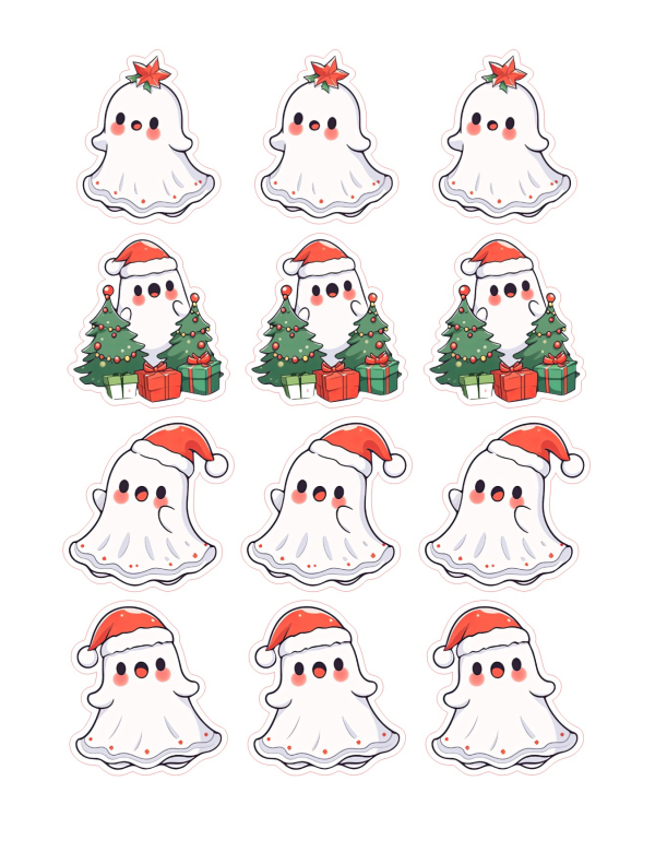 Stickervel Kerstspookjes