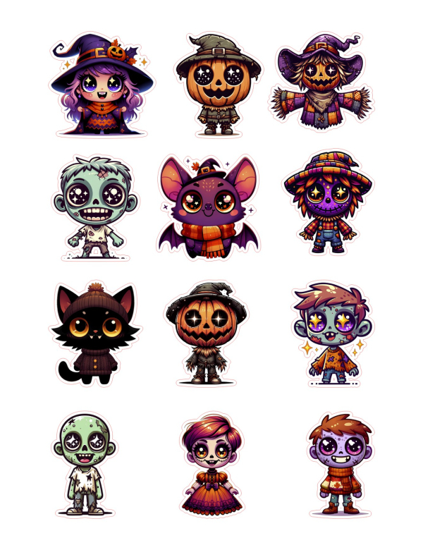 Stickervel Halloweenfiguren 2