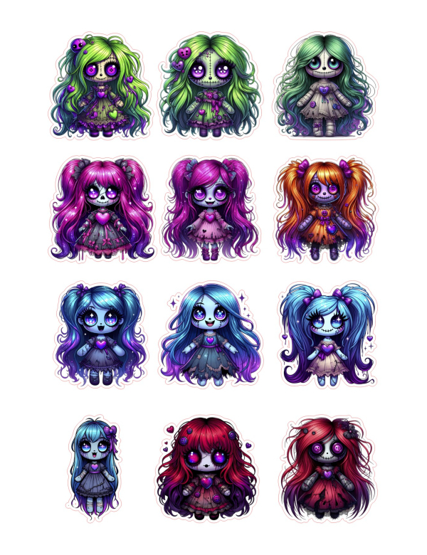 Stickervel griezelpoppen