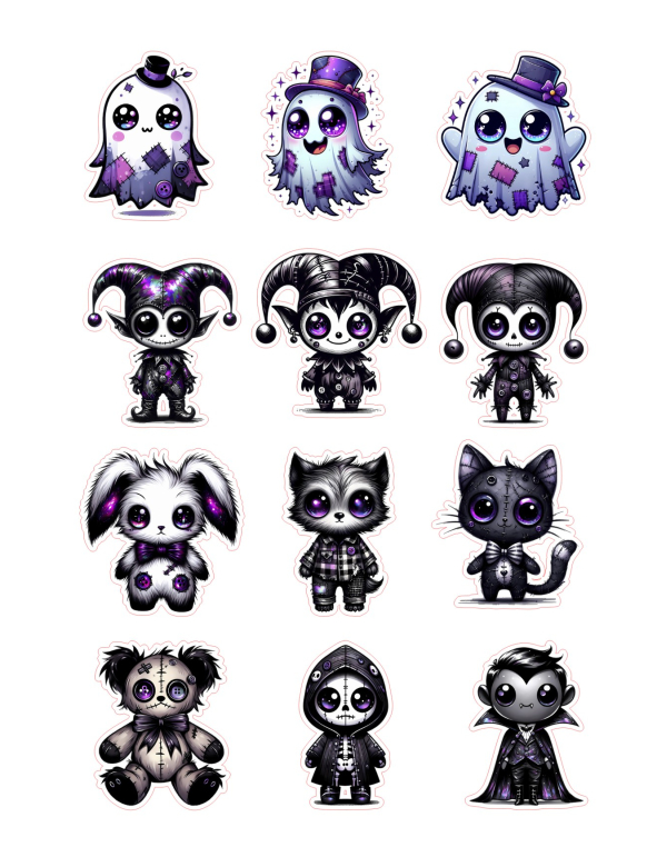 Stickervel griezelfiguren 