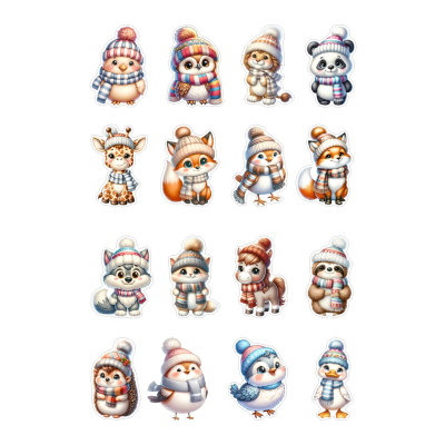 Stickervel winterdieren