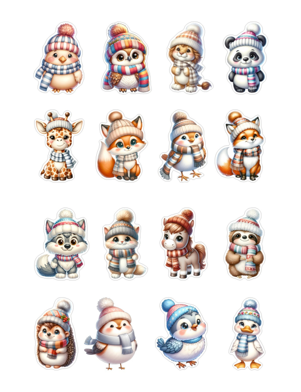 Stickervel winterdieren