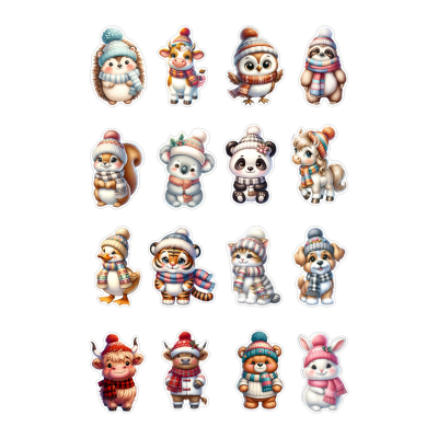 Stickervel winterdieren 2