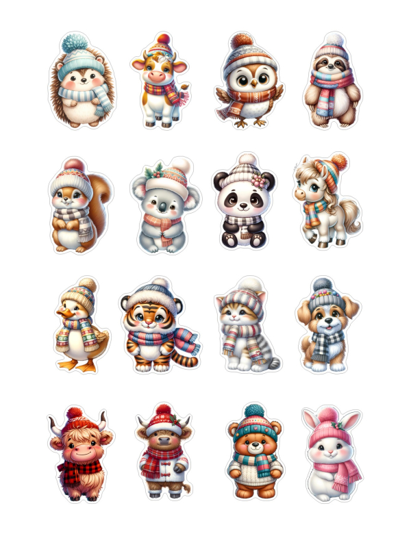 Stickervel winterdieren 2