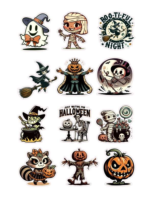 Stickervel Halloweenfiguren 3