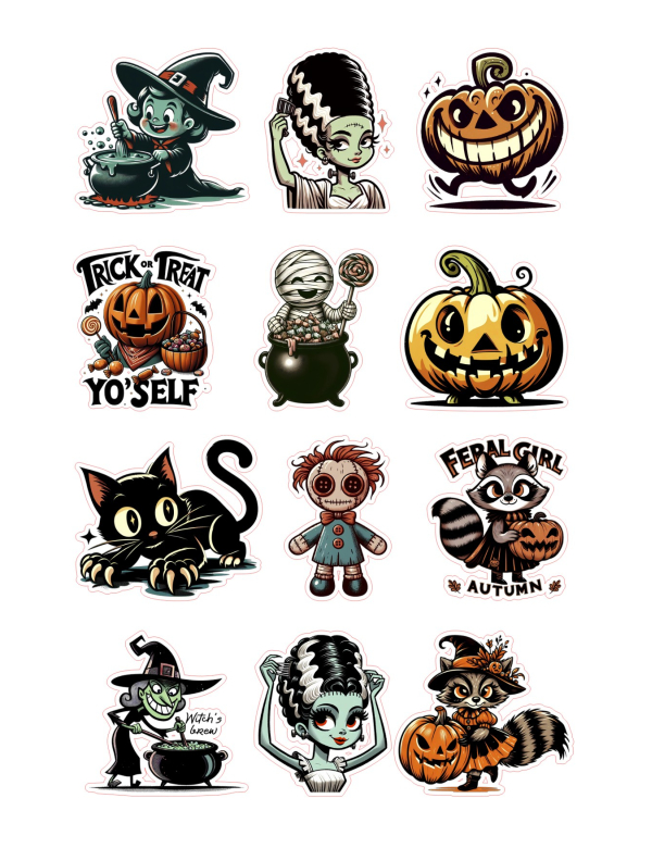 Stickervel Halloweenfiguren 4