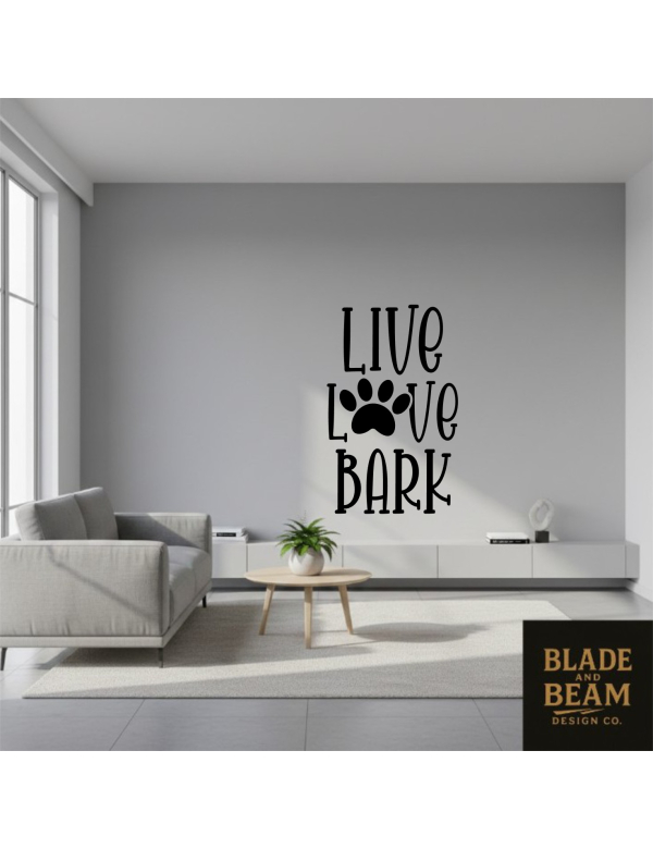 Sticker indoor Live love bark