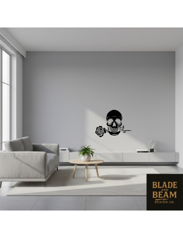 Sticker indoor Skull and Rose