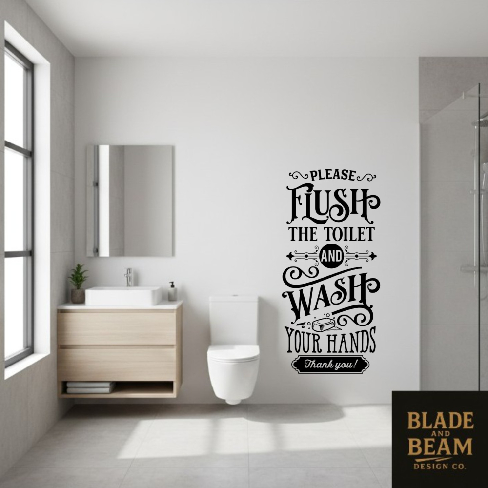 Sticker indoor Please flush the toilet