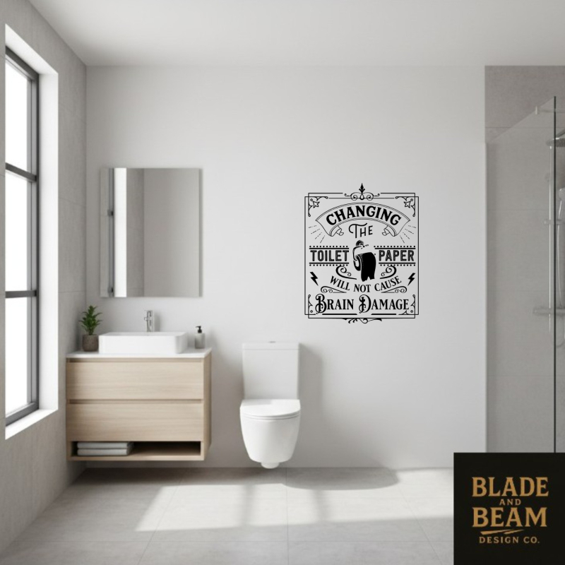 Sticker indoor changing the toilet paper