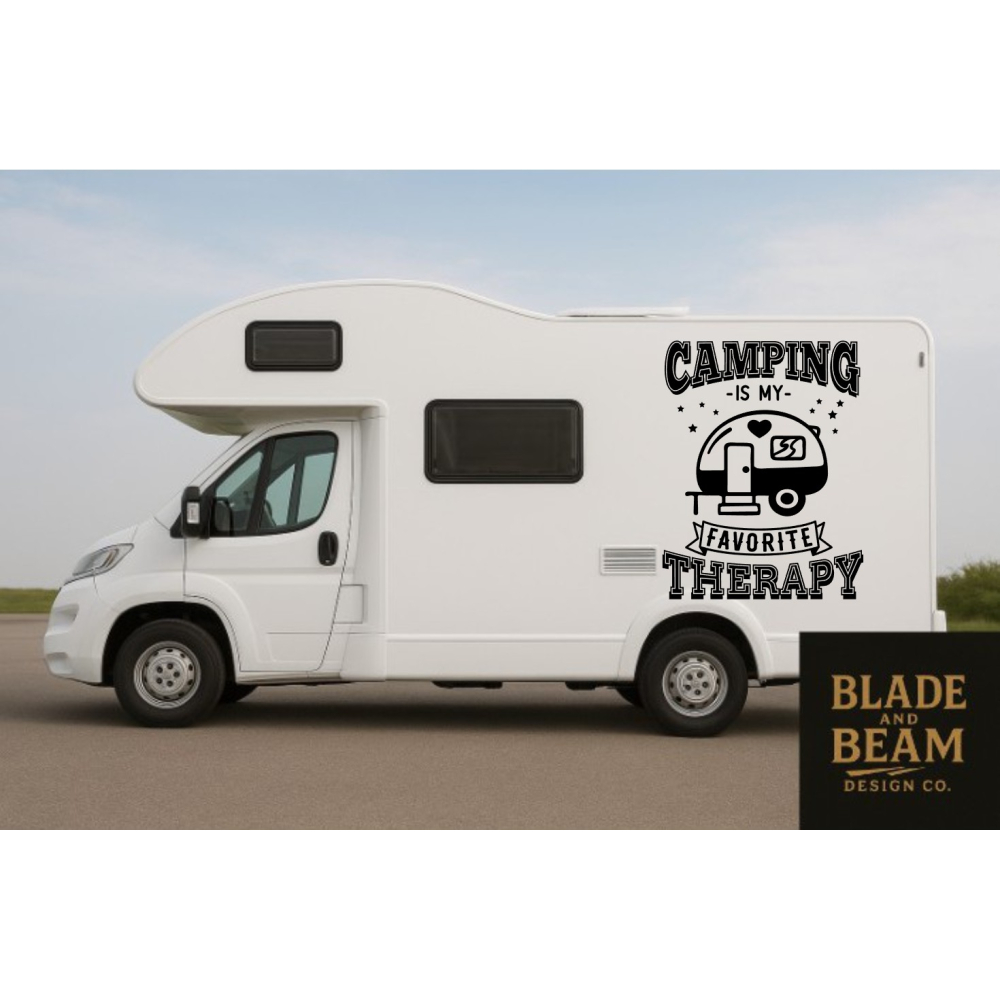 Sticker outdoor Camping is my favorite therapy