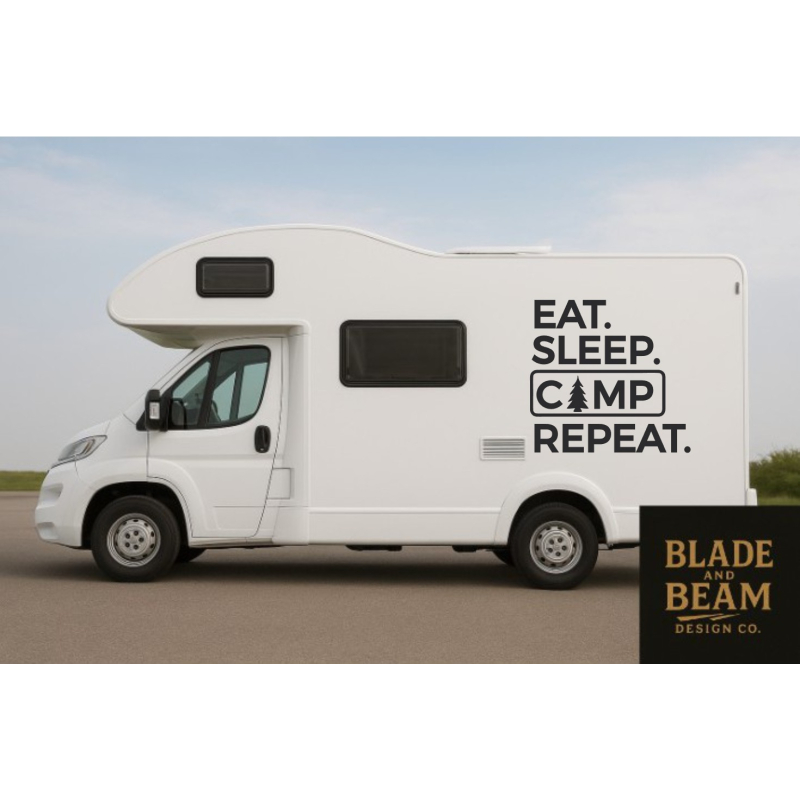 Sticker outdoor Eat sleep camp repeat
