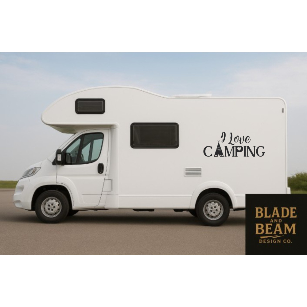 Sticker outdoor I love camping