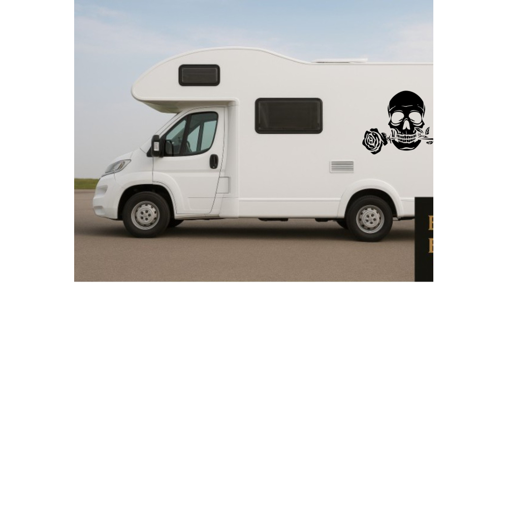 Sticker outdoor Skull and Rose