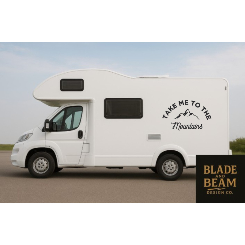 Sticker outdoor Take me to the mountains