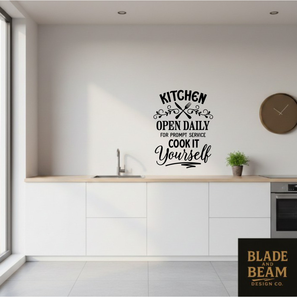Sticker indoor Kitchen open daily