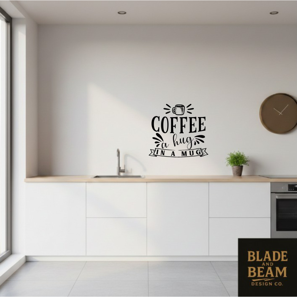 Sticker indoor coffee is a hug in a mug