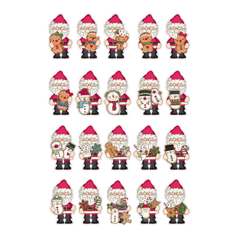 Stickervel Kerstmannen