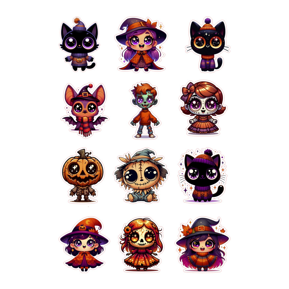 Stickervel Halloweenfiguren