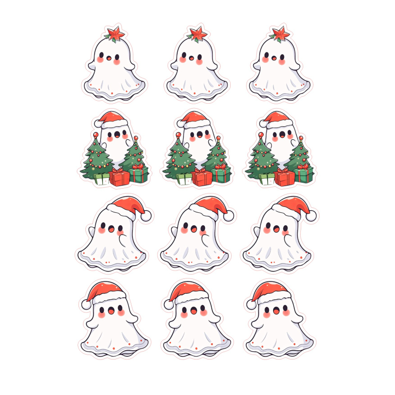 Stickervel Kerstspookjes