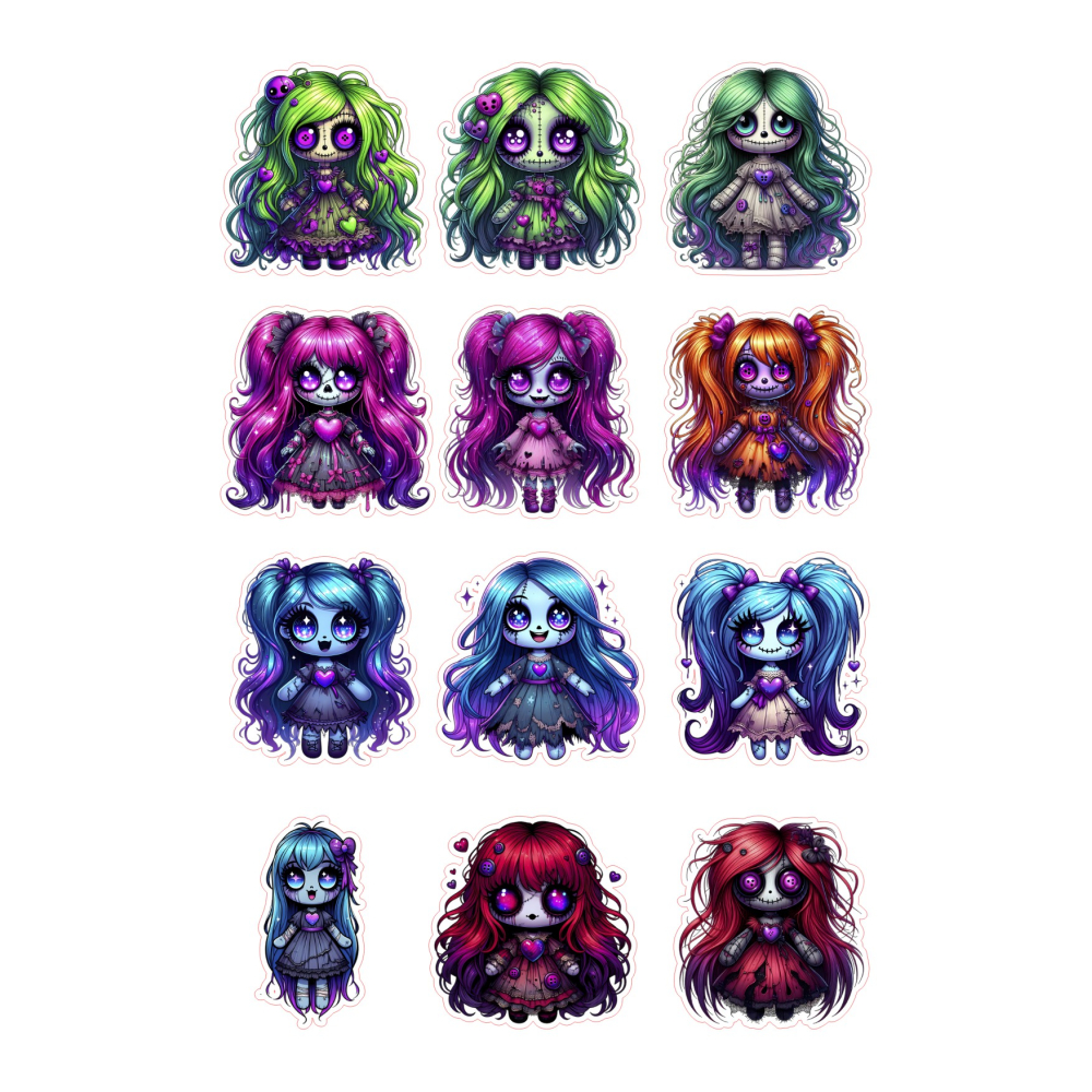 Stickervel griezelpoppen