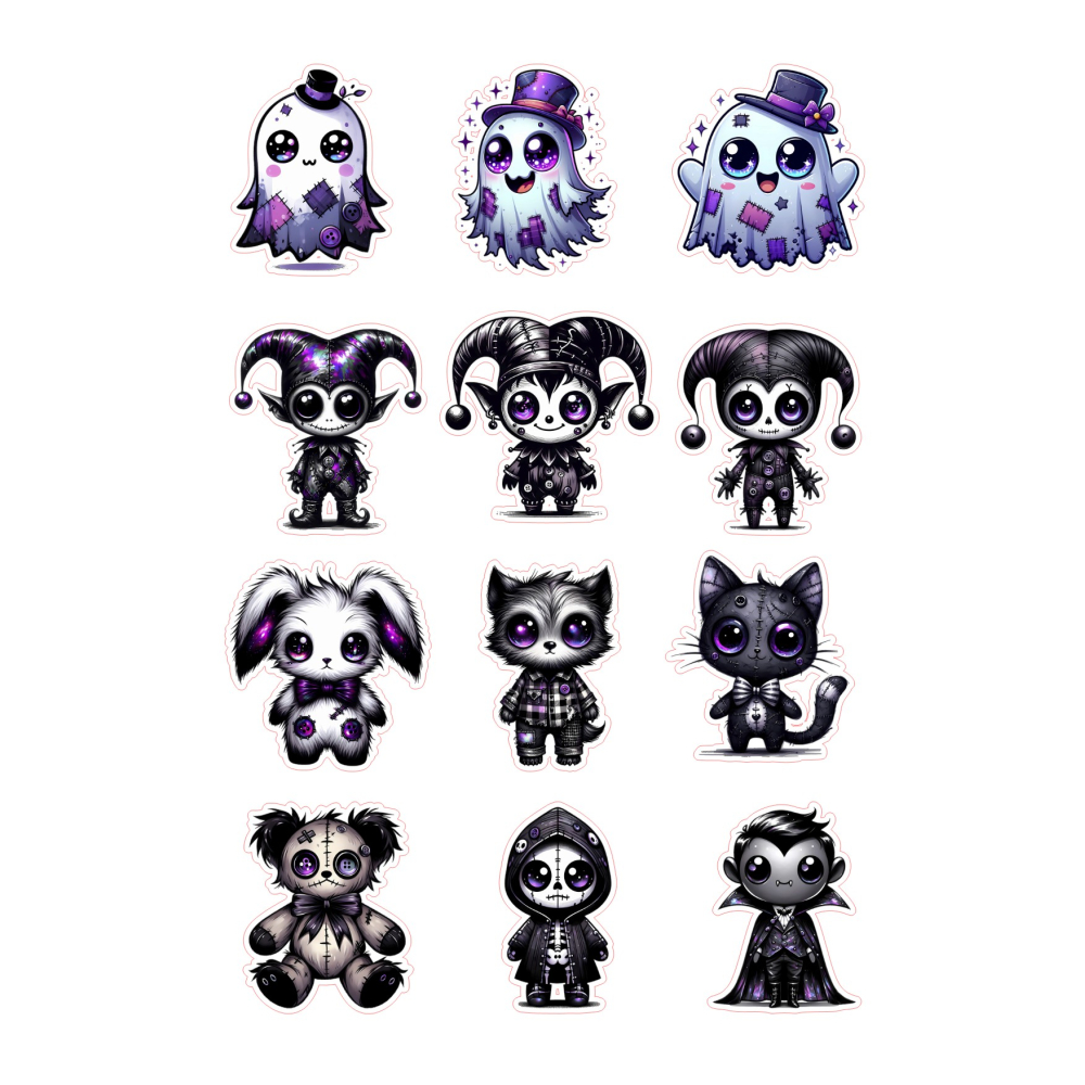 Stickervel griezelfiguren 