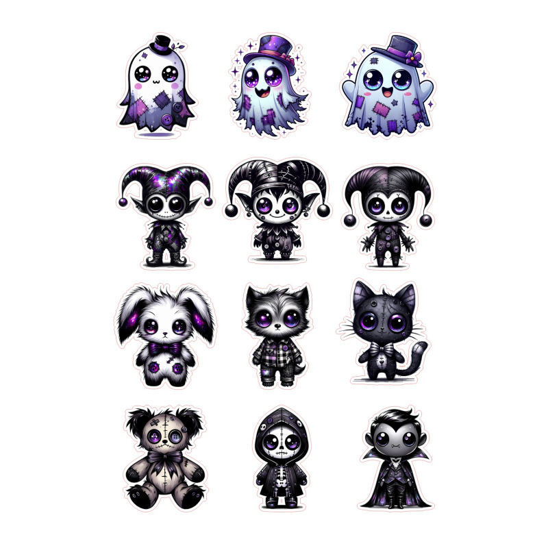 Stickervel griezelfiguren 
