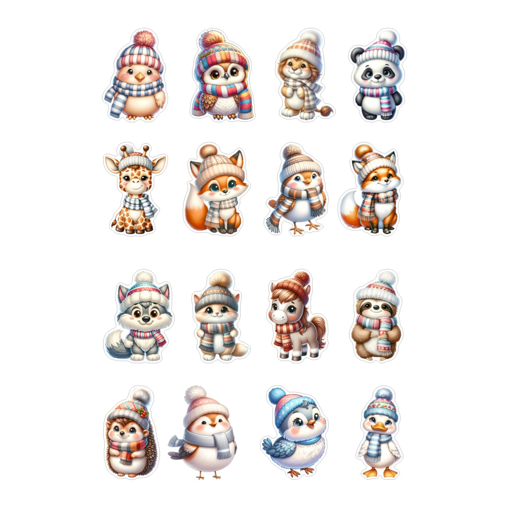 Stickervel winterdieren