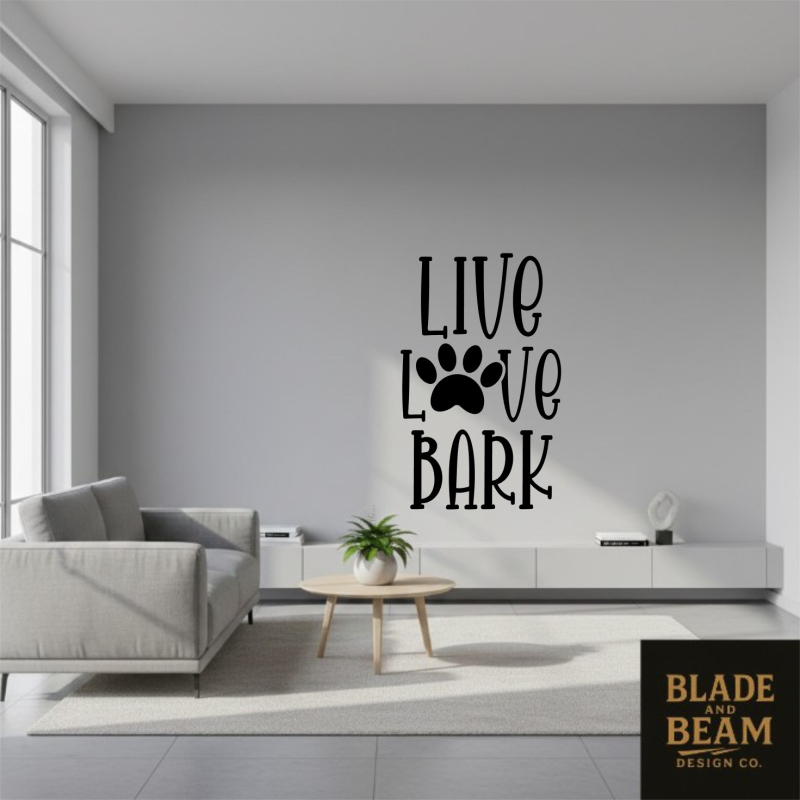 Sticker indoor Live love bark