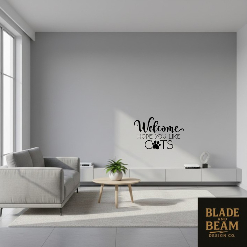 Sticker indoor Welcome cats